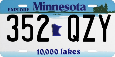 MN license plate 352QZY