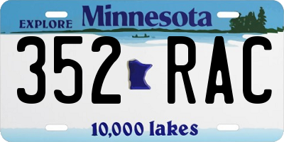 MN license plate 352RAC