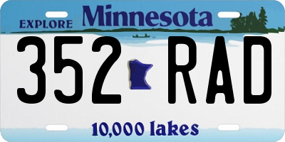 MN license plate 352RAD