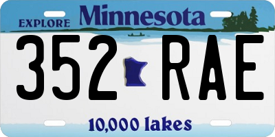 MN license plate 352RAE