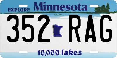 MN license plate 352RAG