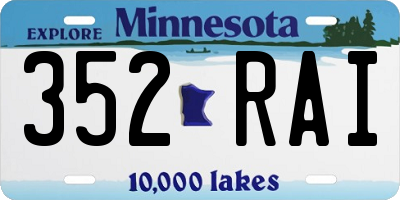 MN license plate 352RAI
