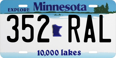 MN license plate 352RAL