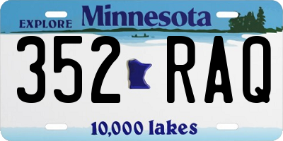 MN license plate 352RAQ
