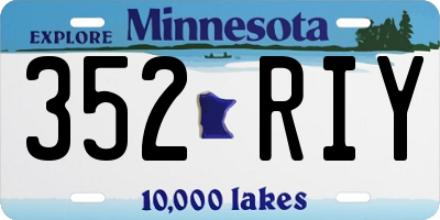 MN license plate 352RIY