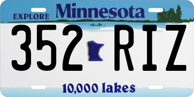 MN license plate 352RIZ
