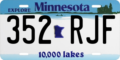 MN license plate 352RJF