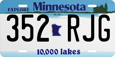 MN license plate 352RJG
