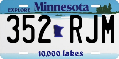 MN license plate 352RJM