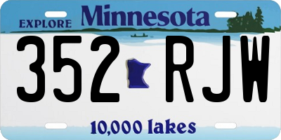 MN license plate 352RJW