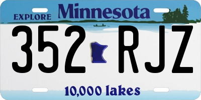 MN license plate 352RJZ