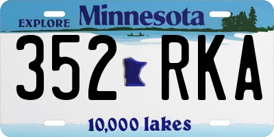 MN license plate 352RKA