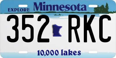 MN license plate 352RKC