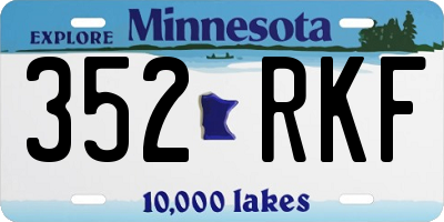 MN license plate 352RKF