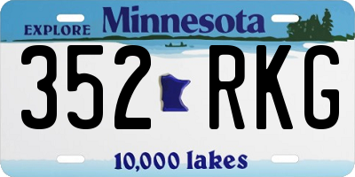 MN license plate 352RKG
