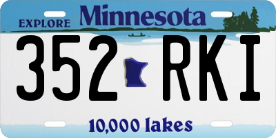 MN license plate 352RKI