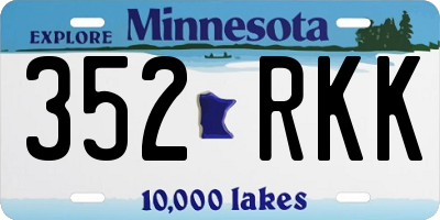MN license plate 352RKK