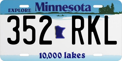 MN license plate 352RKL