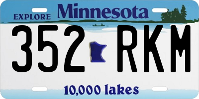 MN license plate 352RKM