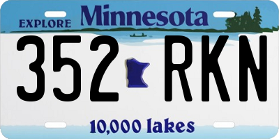 MN license plate 352RKN