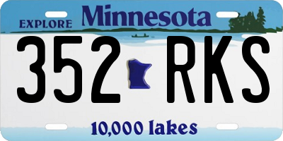 MN license plate 352RKS