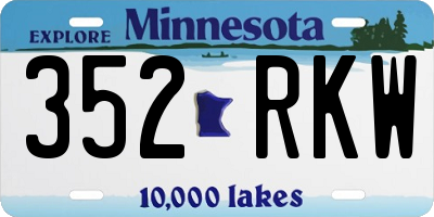 MN license plate 352RKW