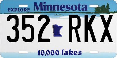 MN license plate 352RKX