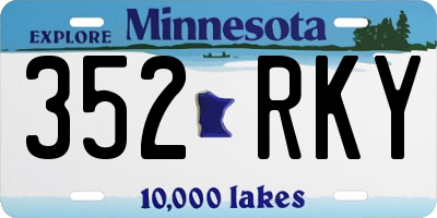 MN license plate 352RKY