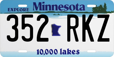 MN license plate 352RKZ