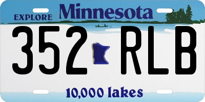 MN license plate 352RLB
