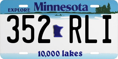 MN license plate 352RLI