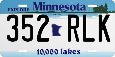 MN license plate 352RLK