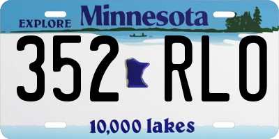 MN license plate 352RLO