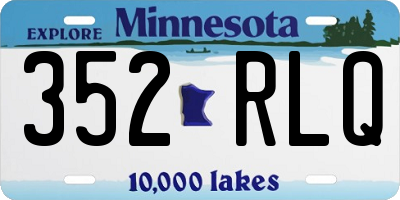 MN license plate 352RLQ
