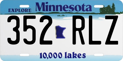MN license plate 352RLZ