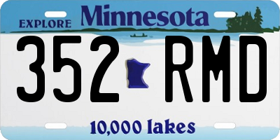 MN license plate 352RMD