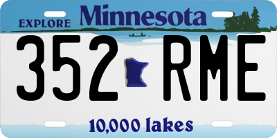 MN license plate 352RME