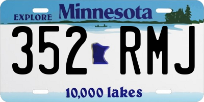 MN license plate 352RMJ