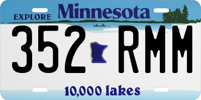 MN license plate 352RMM