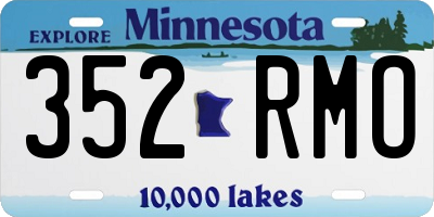 MN license plate 352RMO