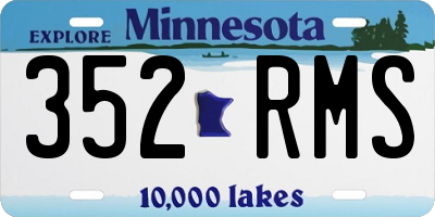 MN license plate 352RMS