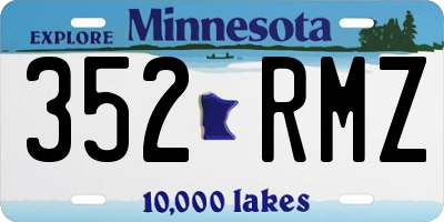 MN license plate 352RMZ