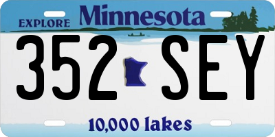 MN license plate 352SEY