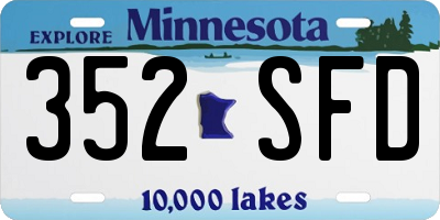 MN license plate 352SFD