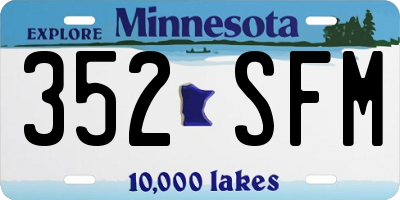 MN license plate 352SFM