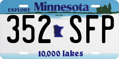 MN license plate 352SFP