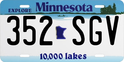 MN license plate 352SGV