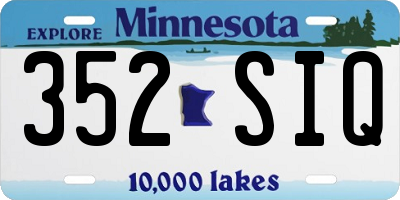MN license plate 352SIQ