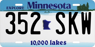 MN license plate 352SKW