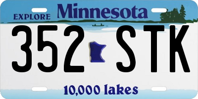 MN license plate 352STK
